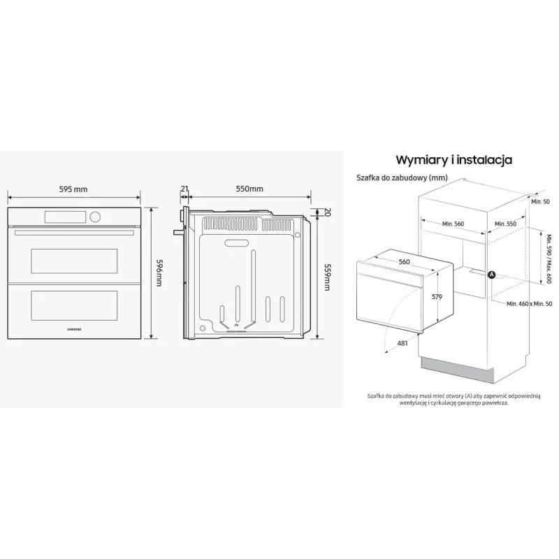 Духова шафа електрична Samsung NV7B41201AS
