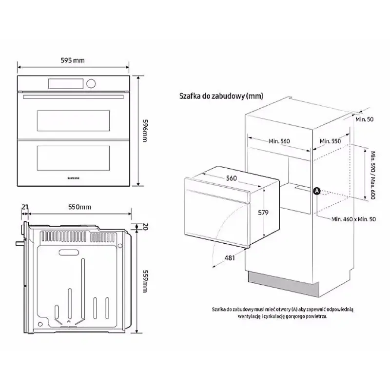 Духова шафа електрична Samsung NV7B41201AS