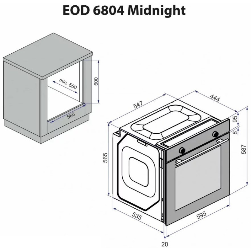 Духовой шкаф электрический Minola EOD 6804 Inox
