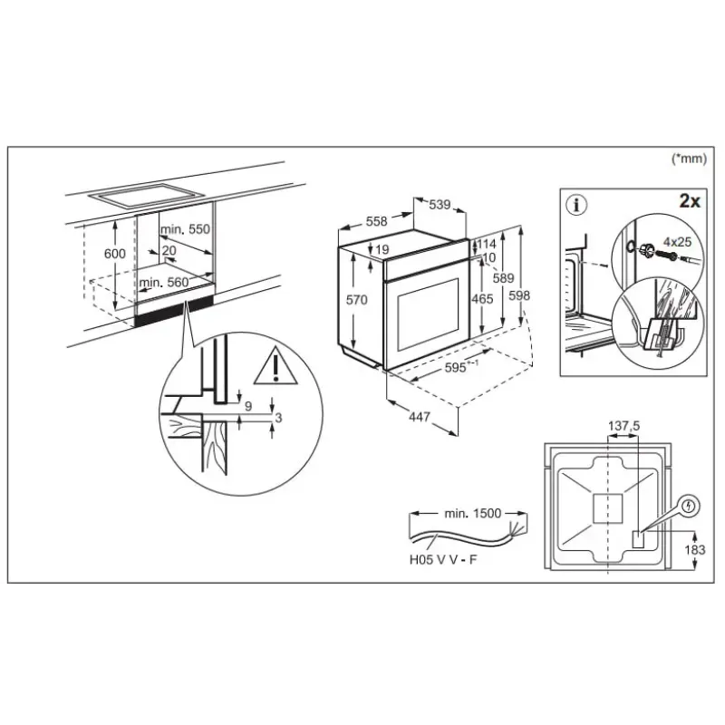 Духовой шкаф электрический Electrolux LOH3H00BK