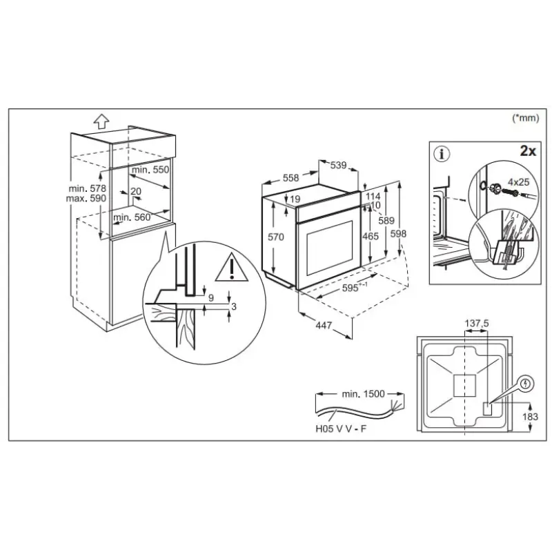 Духовой шкаф электрический Electrolux LOH3H00BK