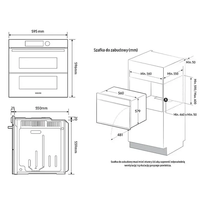 Духовой шкаф электрический Samsung NV7B4345VAK/WT