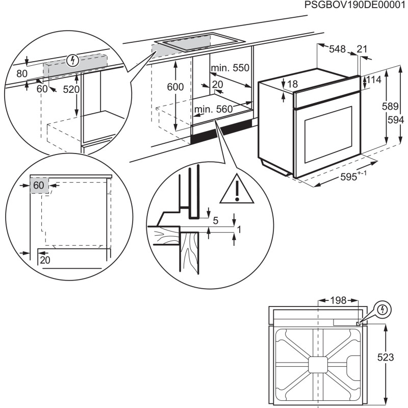 Духова шафа електрична Electrolux EOH4P0PK