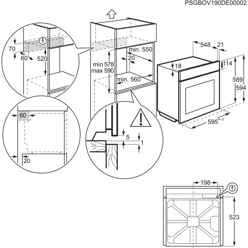 Духова шафа електрична Electrolux EOH4P0PK