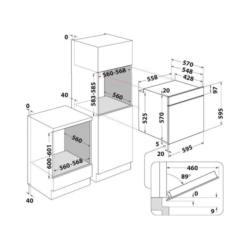 Духова шафа електрична Indesit IOK58HSU1X