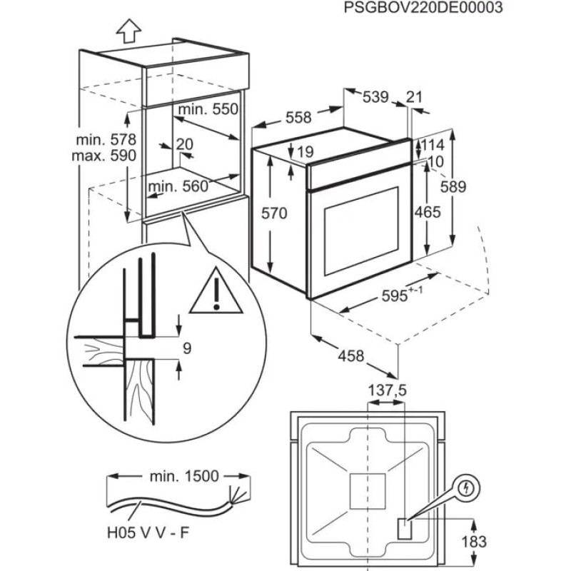 Духова шафа електрична Electrolux EOF3H00BX