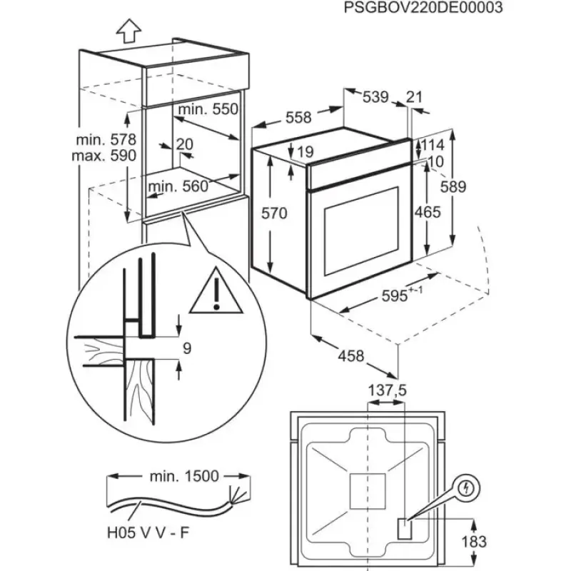 Духовой шкаф электрический Electrolux EOF3H00BX