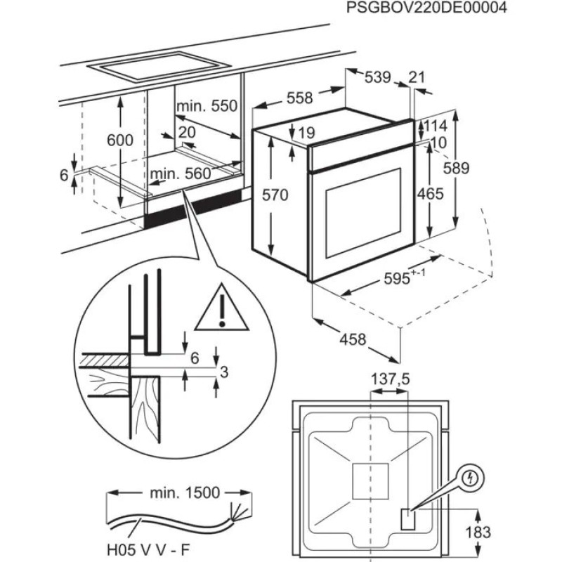 Духова шафа електрична Electrolux EOF3H00BX