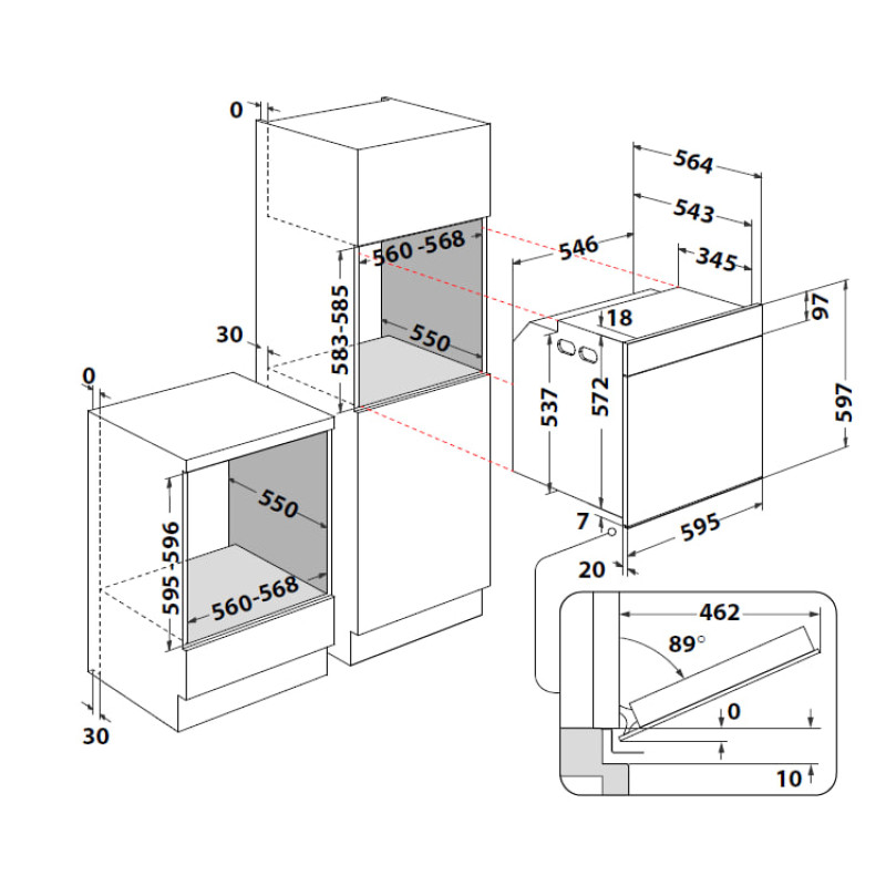 Духова шафа електрична Whirlpool WOI5S8CM1SBA