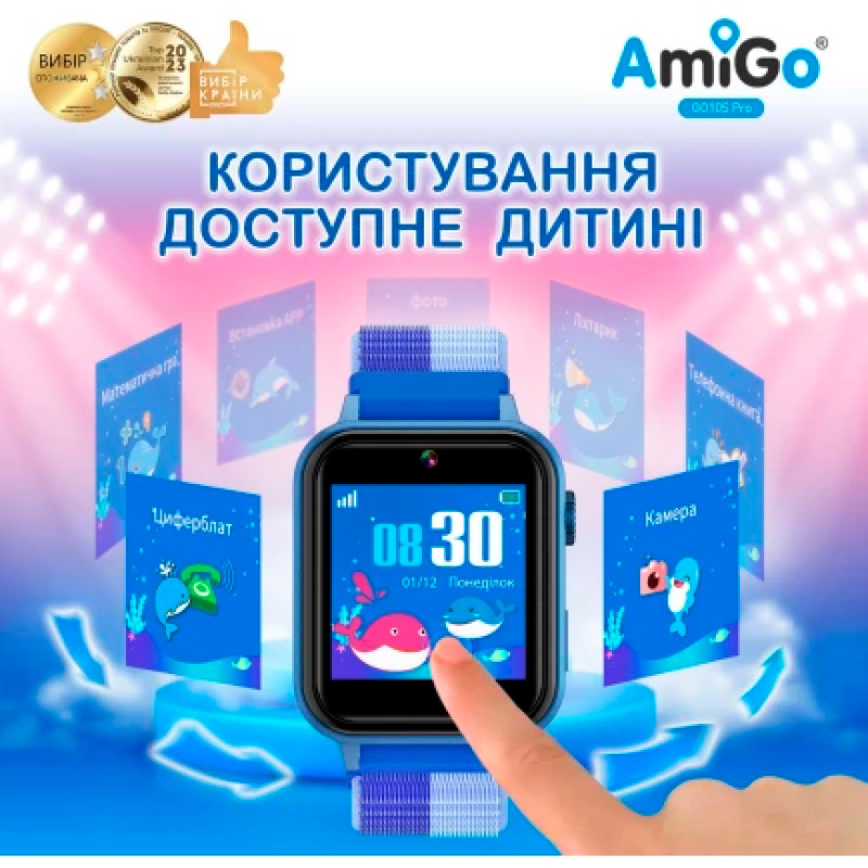 Смарт часы AmiGo GO10S Pro Wifi Blue