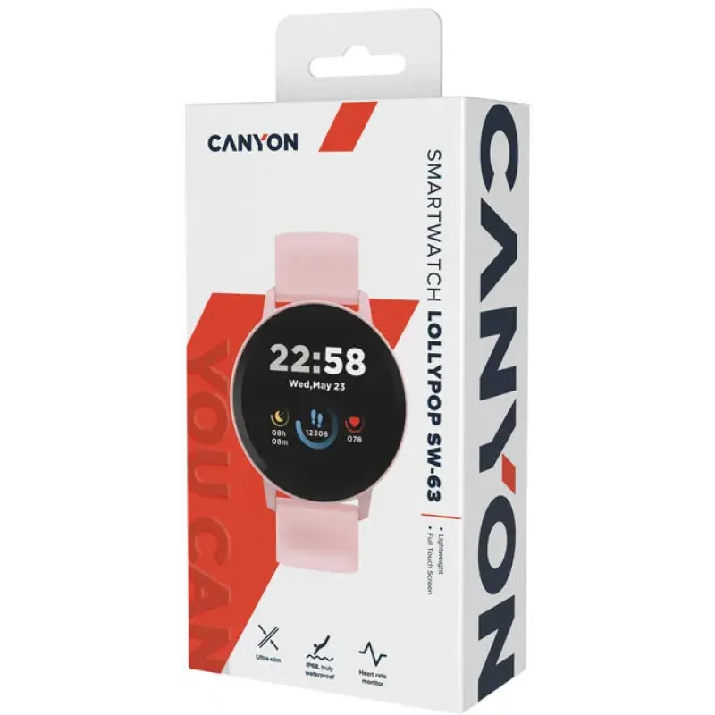 Смарт годинник Canyon Lollypop SW-63 Pink (CNS-SW63PP)