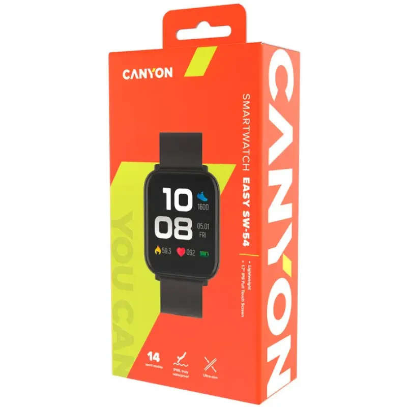 Смарт годинник Canyon Easy SW-54 Black (CNS-SW54BB)