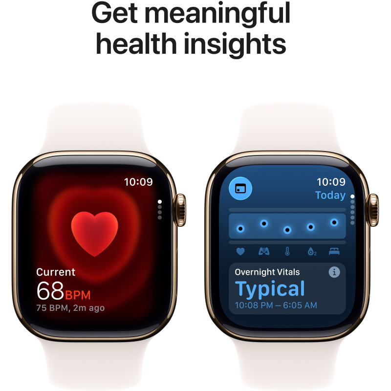 Смарт годинник Apple Watch Series 11 GPS + Cellular 42mm Gold Titanium Case w. Light Blush Sport Band - S/M (MF8W4RK/A)