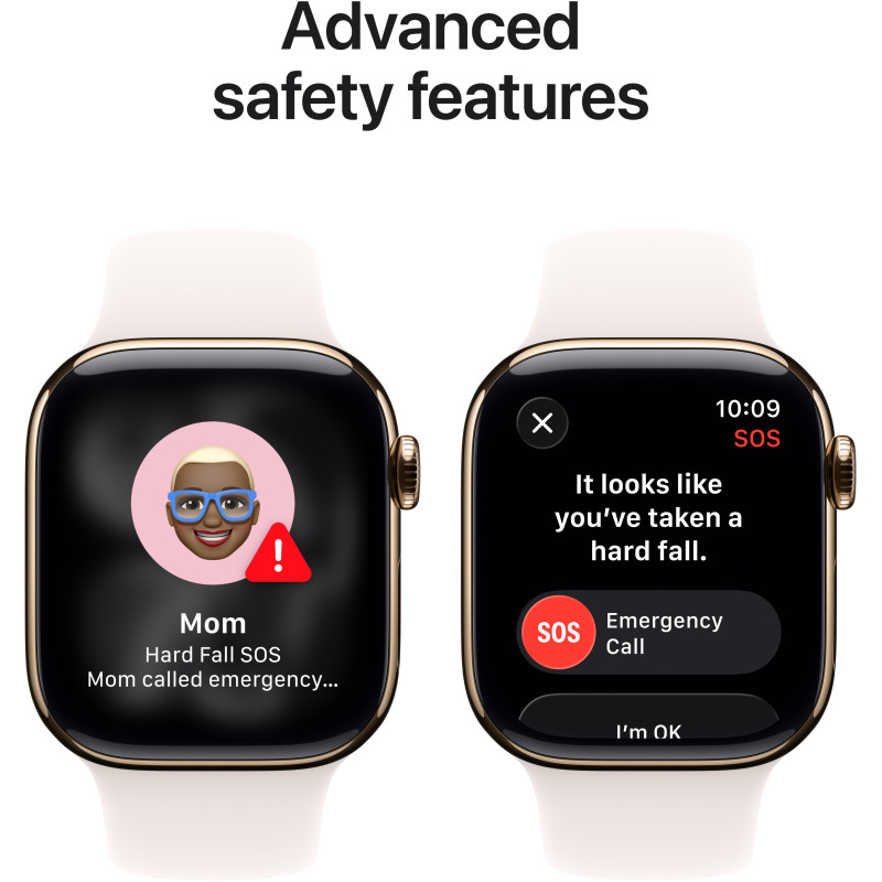 Смарт годинник Apple Watch Series 11 GPS + Cellular 42mm Gold Titanium Case w. Light Blush Sport Band - S/M (MF8W4RK/A)