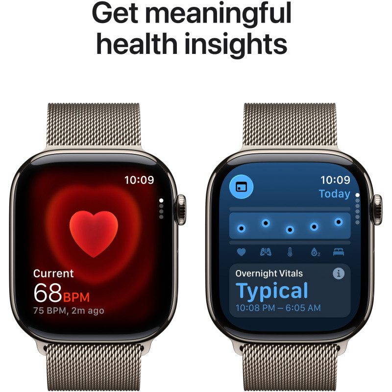 Смарт годинник Apple Watch Series 11 GPS + Cellular 42mm Natural Tit. Case w. Natural Milanese Loop (MF8P4RK/A)