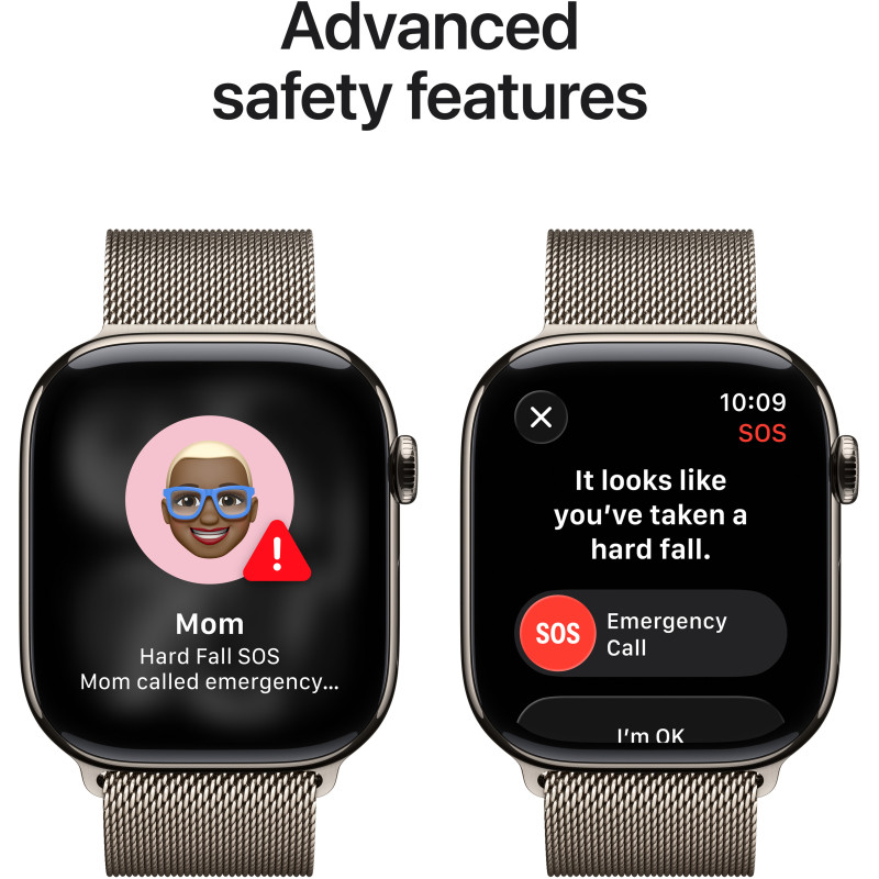 Смарт годинник Apple Watch Series 11 GPS + Cellular 42mm Natural Tit. Case w. Natural Milanese Loop (MF8P4RK/A)