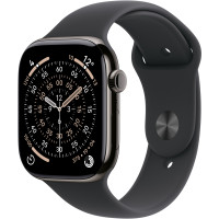 Смарт часы Apple Watch Series 11 GPS + Cellular 46mm Slate Tit. Case w. Black S. Band - M/L (MFD14RK/A)