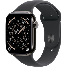 Смарт годинник Apple Watch Series 11 GPS + Cellular 46mm Slate Tit. Case w. Black S. Band - M/L (MFD14RK/A)