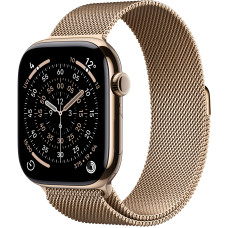 Смарт годинник Apple Watch Series 11 GPS + Cellular 46mm Gold Tit. Case w. Gold Milanese Loop - M/L (MFD84RK/A)
