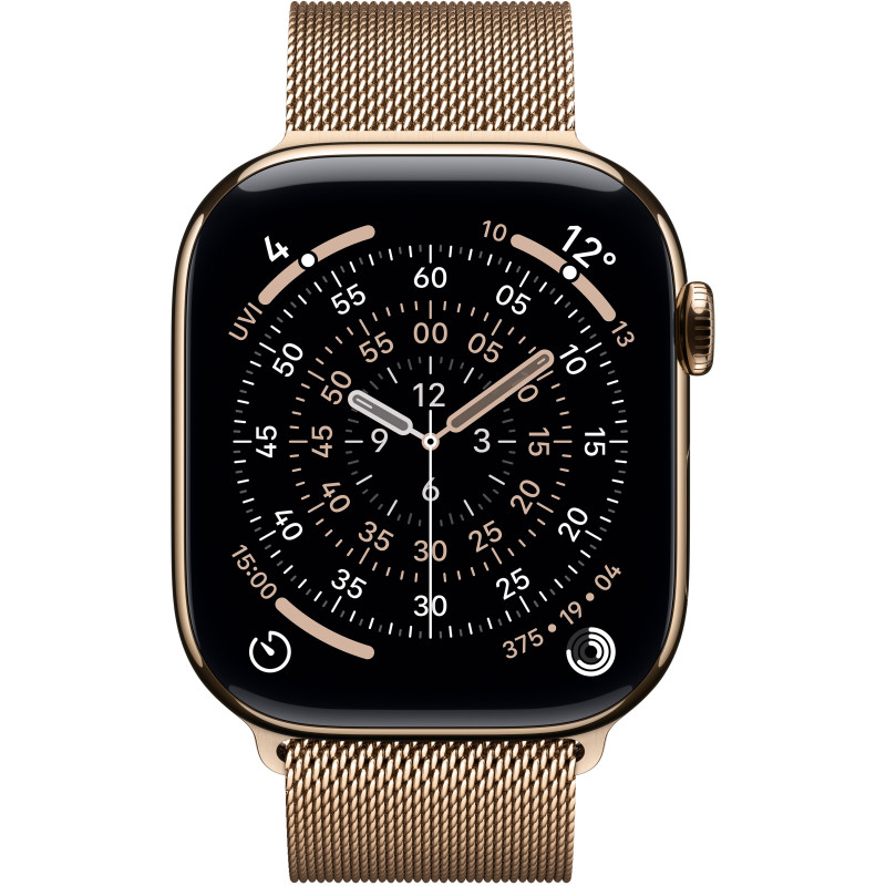 Смарт годинник Apple Watch Series 11 GPS + Cellular 46mm Gold Tit. Case w. Gold Milanese Loop - M/L (MFD84RK/A)