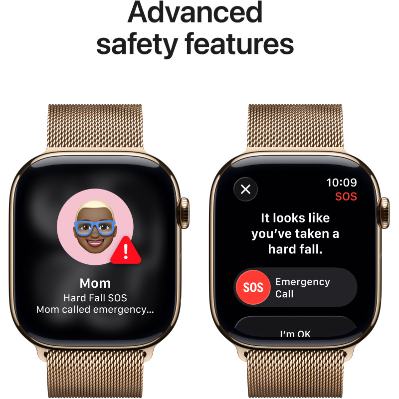 Смарт годинник Apple Watch Series 11 GPS + Cellular 46mm Gold Tit. Case w. Gold Milanese Loop - M/L (MFD84RK/A)