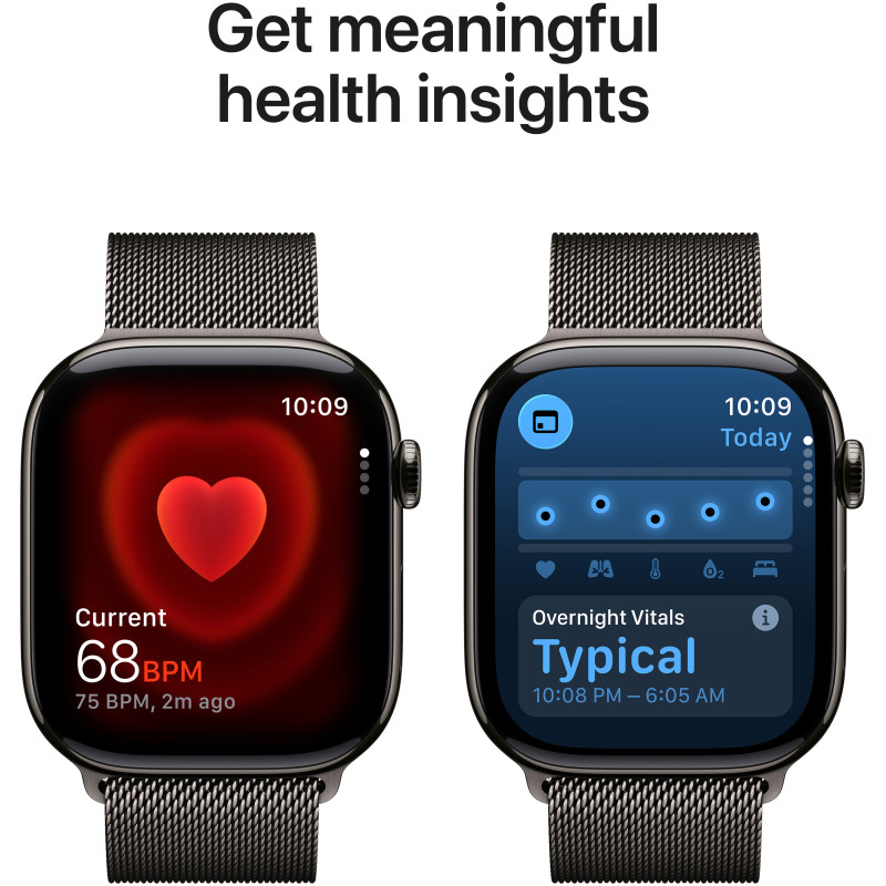 Смарт годинник Apple Watch Series 11 GPS + Cellular 46mm Slate Tit. Case w. Slate Milanese Loop - M/L (MFD44RK/A)