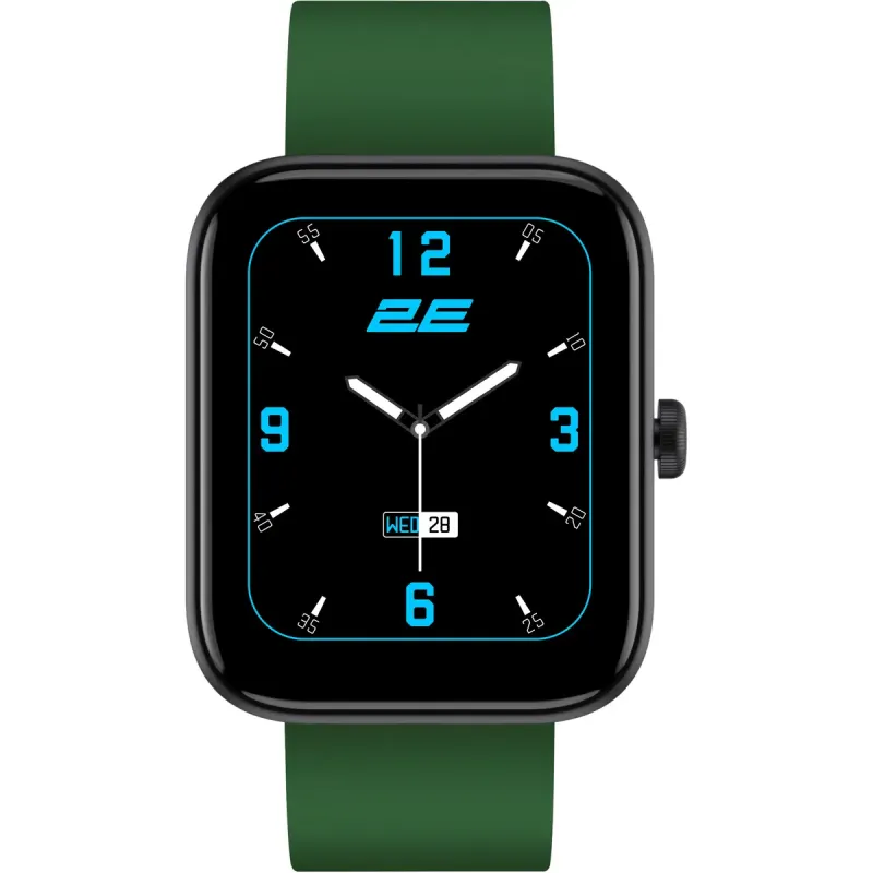 Смарт годинник 2E Alpha SQ Music Edition 46мм Black-Green (2E-CWW40BKGN)