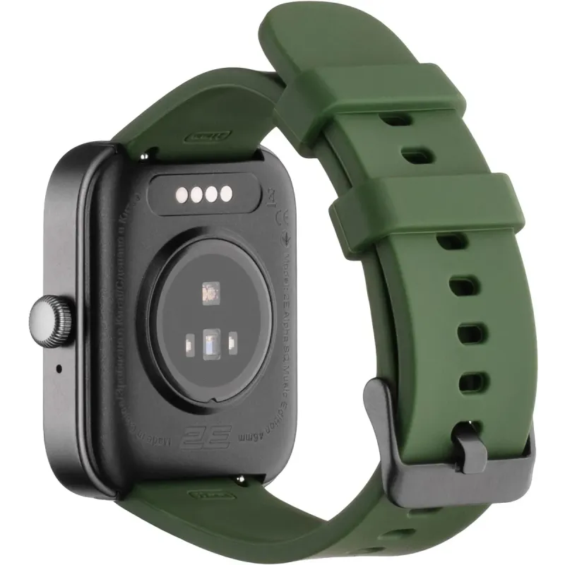 Смарт годинник 2E Alpha SQ Music Edition 46мм Black-Green (2E-CWW40BKGN)