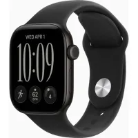 Смарт часы Apple Watch Series 12 GPS 46mm Black Aluminium Case with Black Sport Band - M/L (MJEL4RK/A)