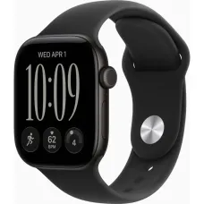 Смарт часы Apple Watch Series 12 GPS 46mm Black Aluminium Case with Black Sport Band - M/L (MJEL4RK/A)