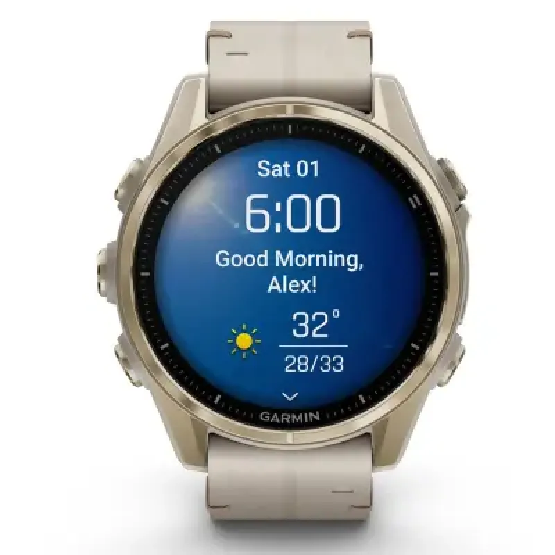 Смарт часы Garmin Fenix 8 43mm AMOLED Sapphire Soft Gold with Limestone Leather Band (010-02903-40)