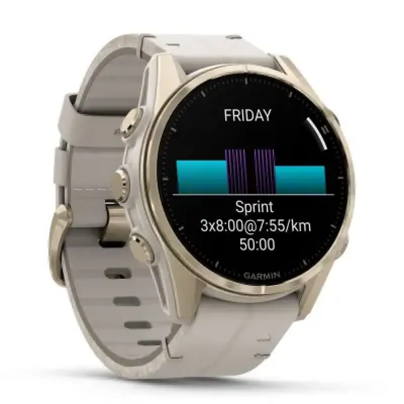 Смарт часы Garmin Fenix 8 43mm AMOLED Sapphire Soft Gold with Limestone Leather Band (010-02903-40)