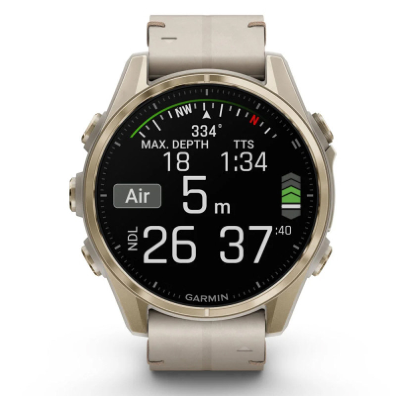 Смарт годинник Garmin Fenix 8 43mm AMOLED Sapphire Soft Gold with Limestone Leather Band (010-02903-40)