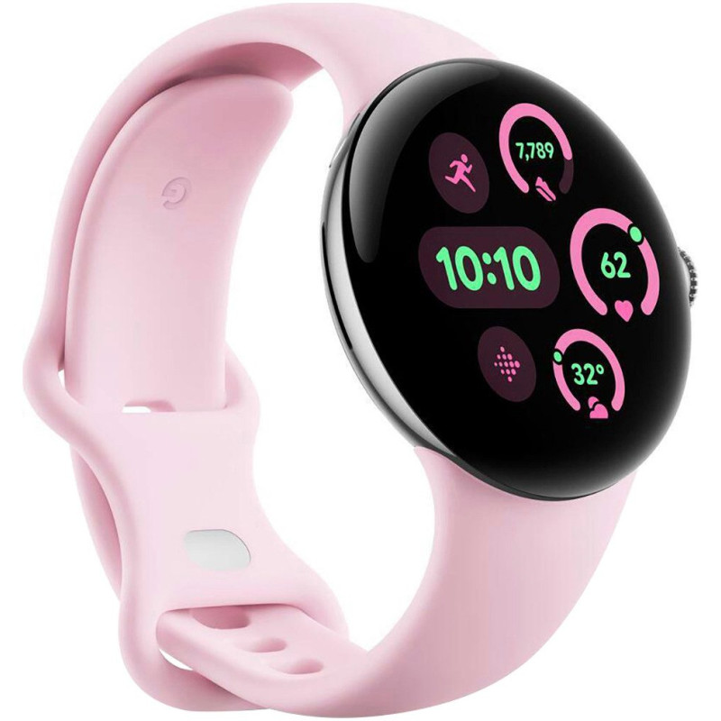 Смарт годинник Google Pixel Watch 3 Wi-Fi LTE 41mm Polished Silver/Rose Quartz Band JP 840353907416