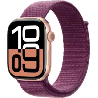 Смарт часы Apple Watch Series 10 GPS 46mm Rose Gold Aluminum Case w. Plum Sport Loop (MWWV3)
