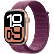 Смарт часы Apple Watch Series 10 GPS 46mm Rose Gold Aluminum Case w. Plum Sport Loop (MWWV3)