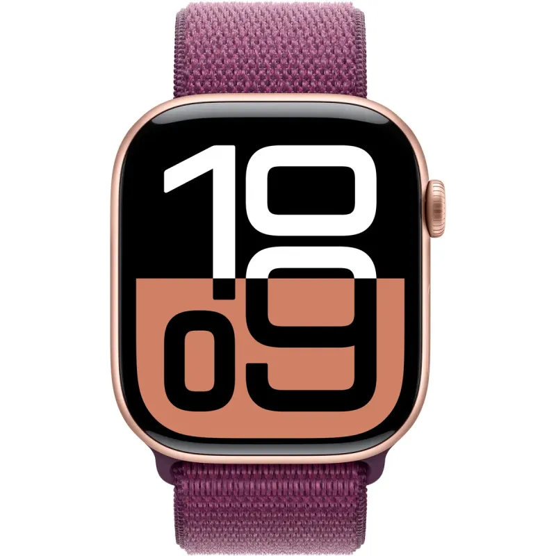 Смарт часы Apple Watch Series 10 GPS 46mm Rose Gold Aluminum Case w. Plum Sport Loop (MWWV3)