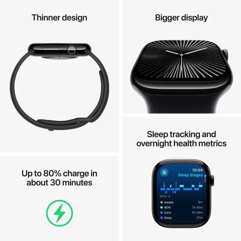 Смарт часы Apple Watch Series 10 GPS 46mm Rose Gold Aluminum Case w. Plum Sport Loop (MWWV3)