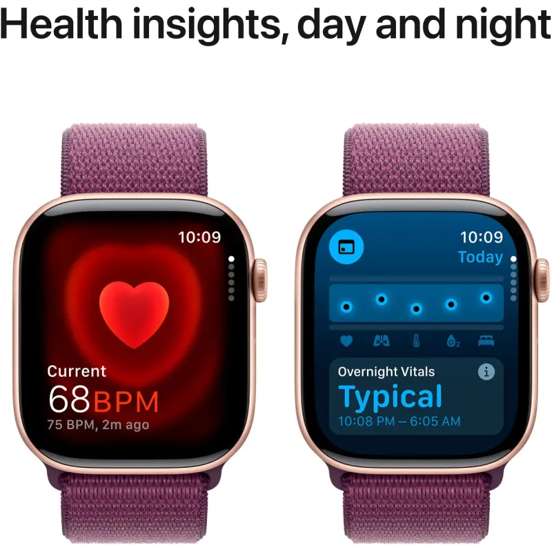 Смарт часы Apple Watch Series 10 GPS 46mm Rose Gold Aluminum Case w. Plum Sport Loop (MWWV3)