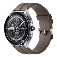 Xiaomi Watch 2 Pro Bluetooth Silver Case with Brown Leather Strap (BHR7216GL)
