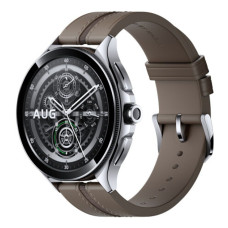 Xiaomi Watch 2 Pro Bluetooth Silver Case with Brown Leather Strap (BHR7216GL)