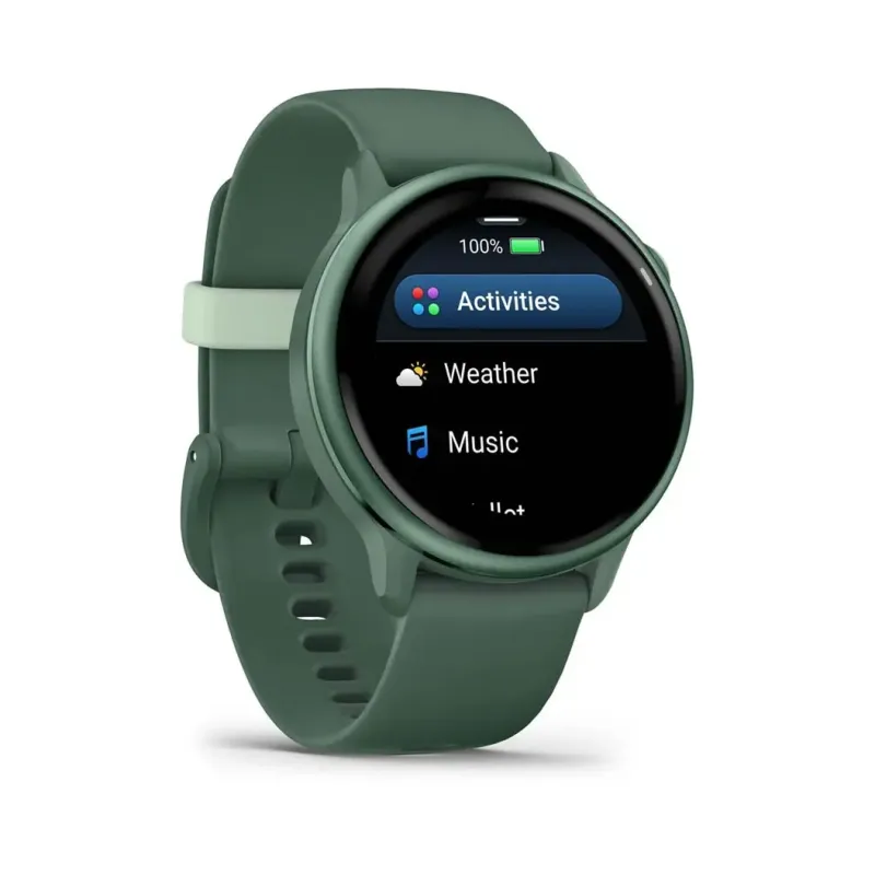 Смарт часы Garmin Vivoactive 6 Metallic Jasper Green with Jasper Green Silicone Band (010-02985-42)