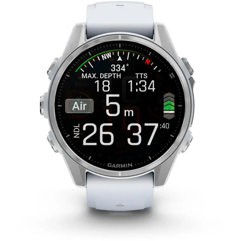 Смарт часы Garmin Fenix 8 43mm AMOLED Silver with Whitestone Silicone Band (010-02903-00/06)