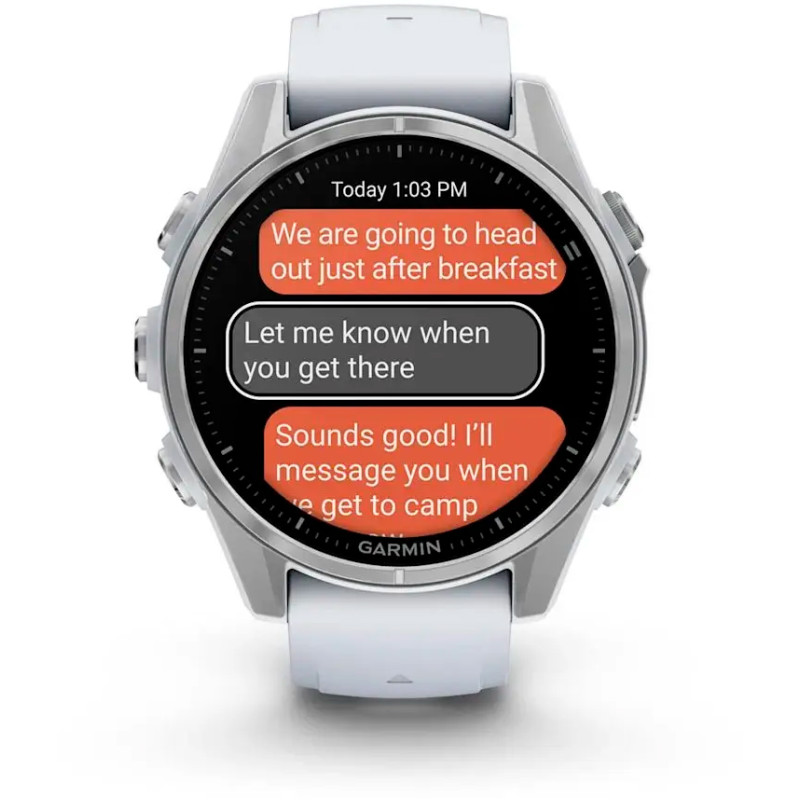 Смарт часы Garmin Fenix 8 43mm AMOLED Silver with Whitestone Silicone Band (010-02903-00/06)