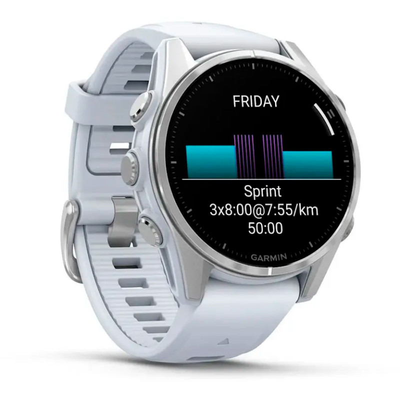 Смарт часы Garmin Fenix 8 43mm AMOLED Silver with Whitestone Silicone Band (010-02903-00/06)