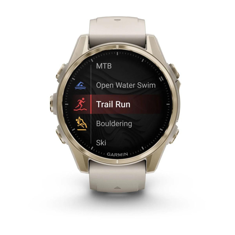 Смарт часы Garmin Fenix 8 43mm AMOLED Sapphire Soft Gold w. Fog Gray/Dark Sandstone S. Band (010-02903-10/11/18)