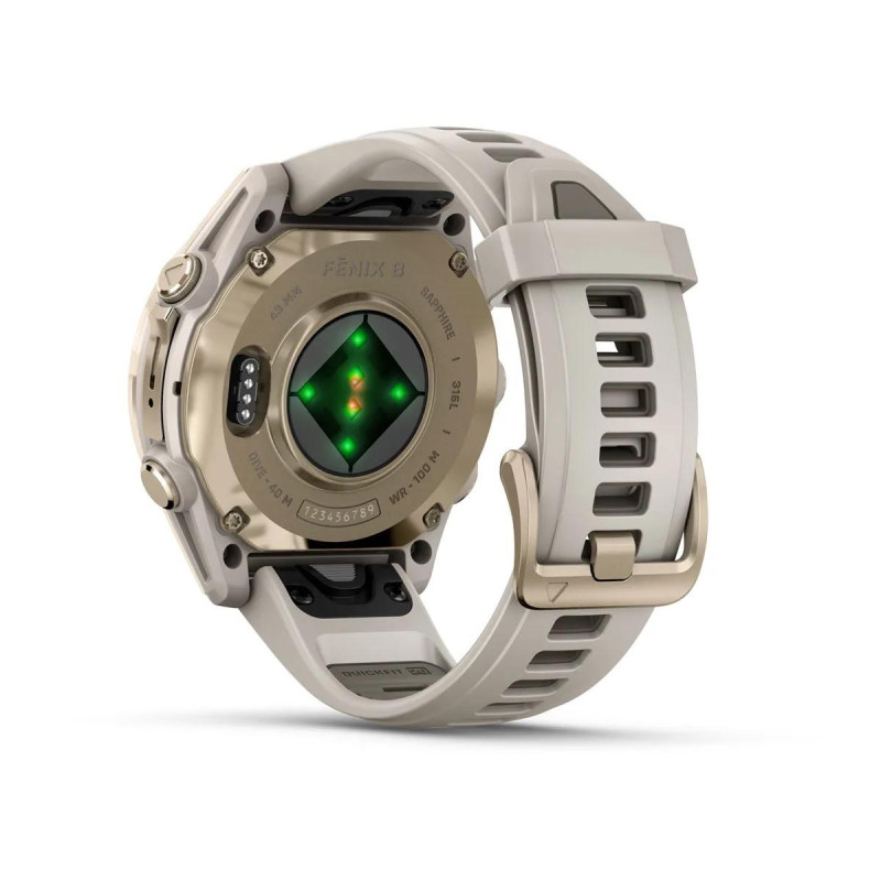 Смарт часы Garmin Fenix 8 43mm AMOLED Sapphire Soft Gold w. Fog Gray/Dark Sandstone S. Band (010-02903-10/11/18)