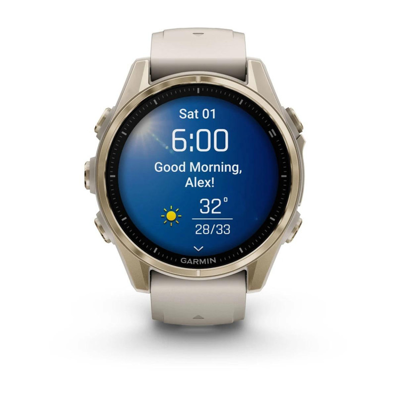 Смарт часы Garmin Fenix 8 43mm AMOLED Sapphire Soft Gold w. Fog Gray/Dark Sandstone S. Band (010-02903-10/11/18)
