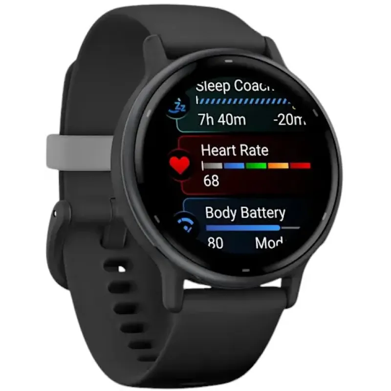 Смарт годинник Garmin vivoactive 5 Slate Aluminum Bezel with Black Case and Silicone Band (010-02862-10/50/5A)