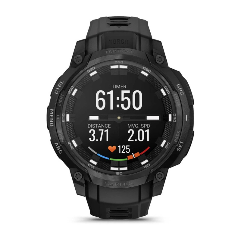 Смарт годинник Garmin Instinct Crossover AMOLED Tactical Black with Black Silicone (010-03398-42)